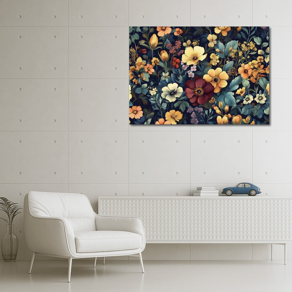 Floral Pattern: Vibrant Anemones and Forget-me-nots for Everlasting Blooms