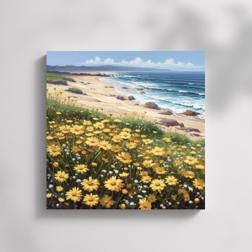 Vibrant Gerberas on Sea Breeze: Acrylic Painting