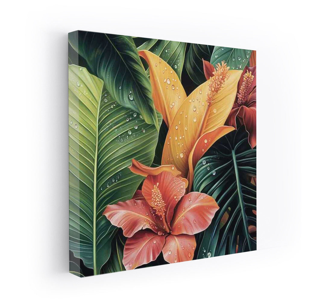 Scarlet Hibiscus and Exotic Greenery: A Tropical Fairytale for the Interior