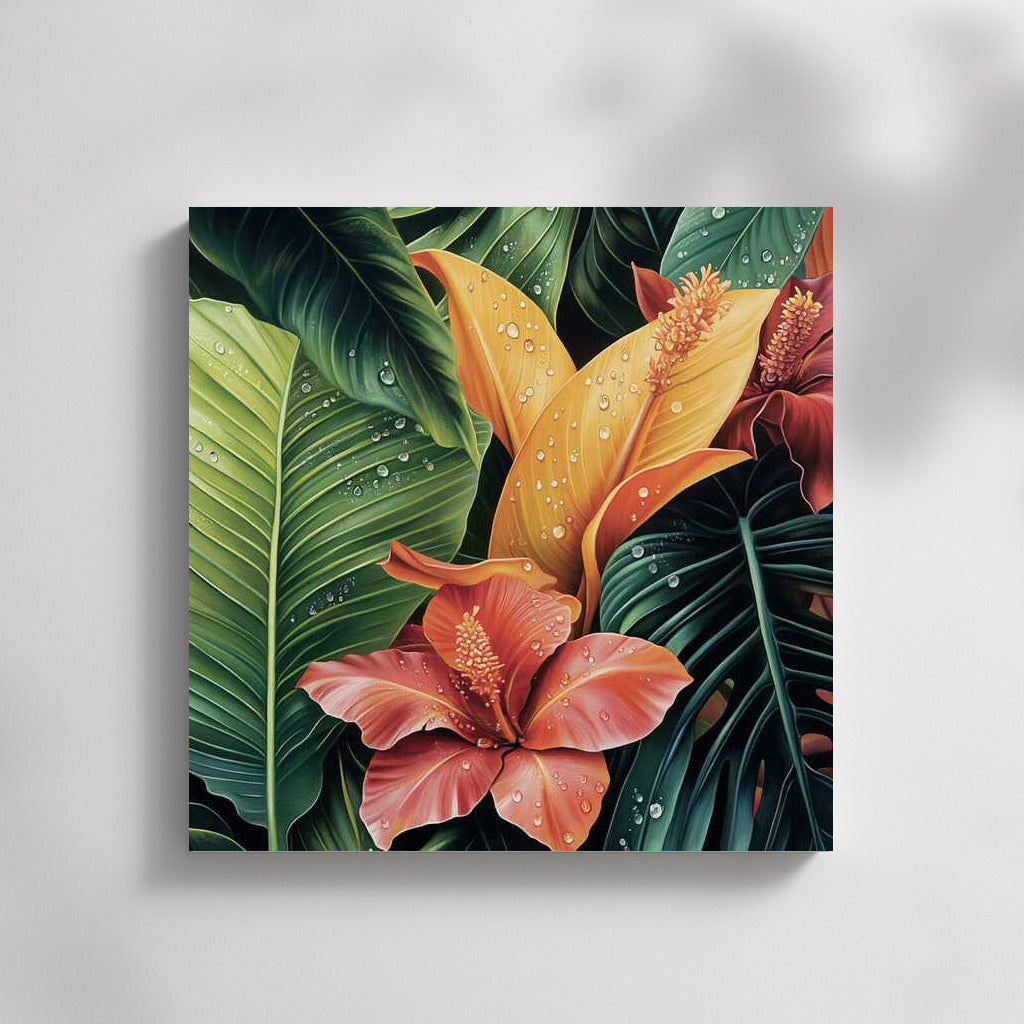 Scarlet Hibiscus and Exotic Greenery: A Tropical Fairytale for the Interior