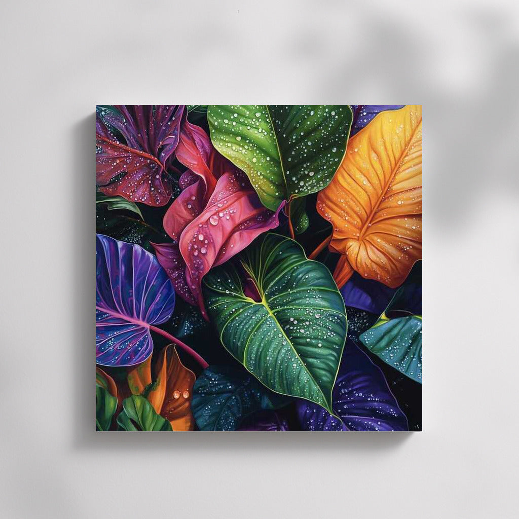 Anthurium in a Tropical Oasis: Exotic Flowers and Leaves