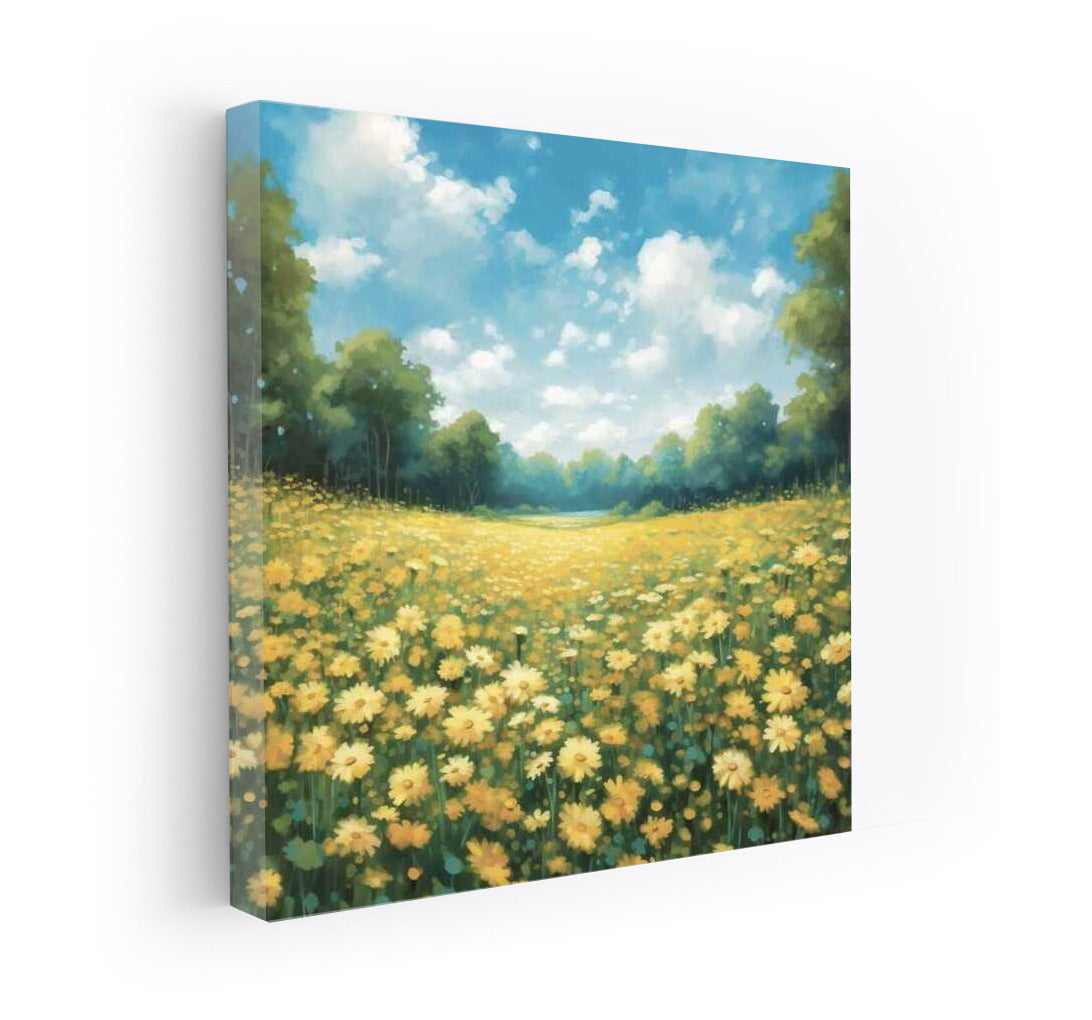 Field Charm: Bright Daisies in a Blooming Field