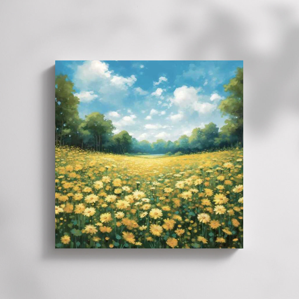 Field Charm: Bright Daisies in a Blooming Field