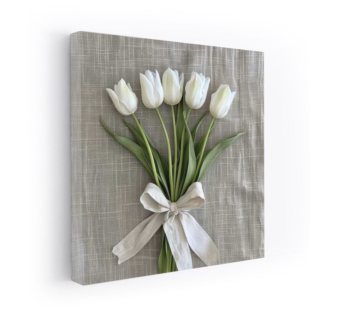 Snow-White Tulips: Triumph Bouquet for Interior