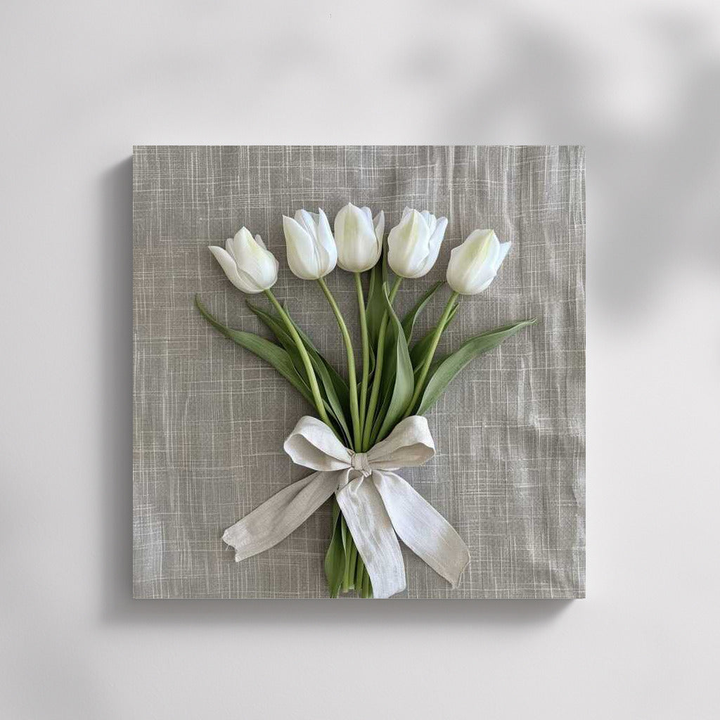 Snow-White Tulips: Triumph Bouquet for Interior