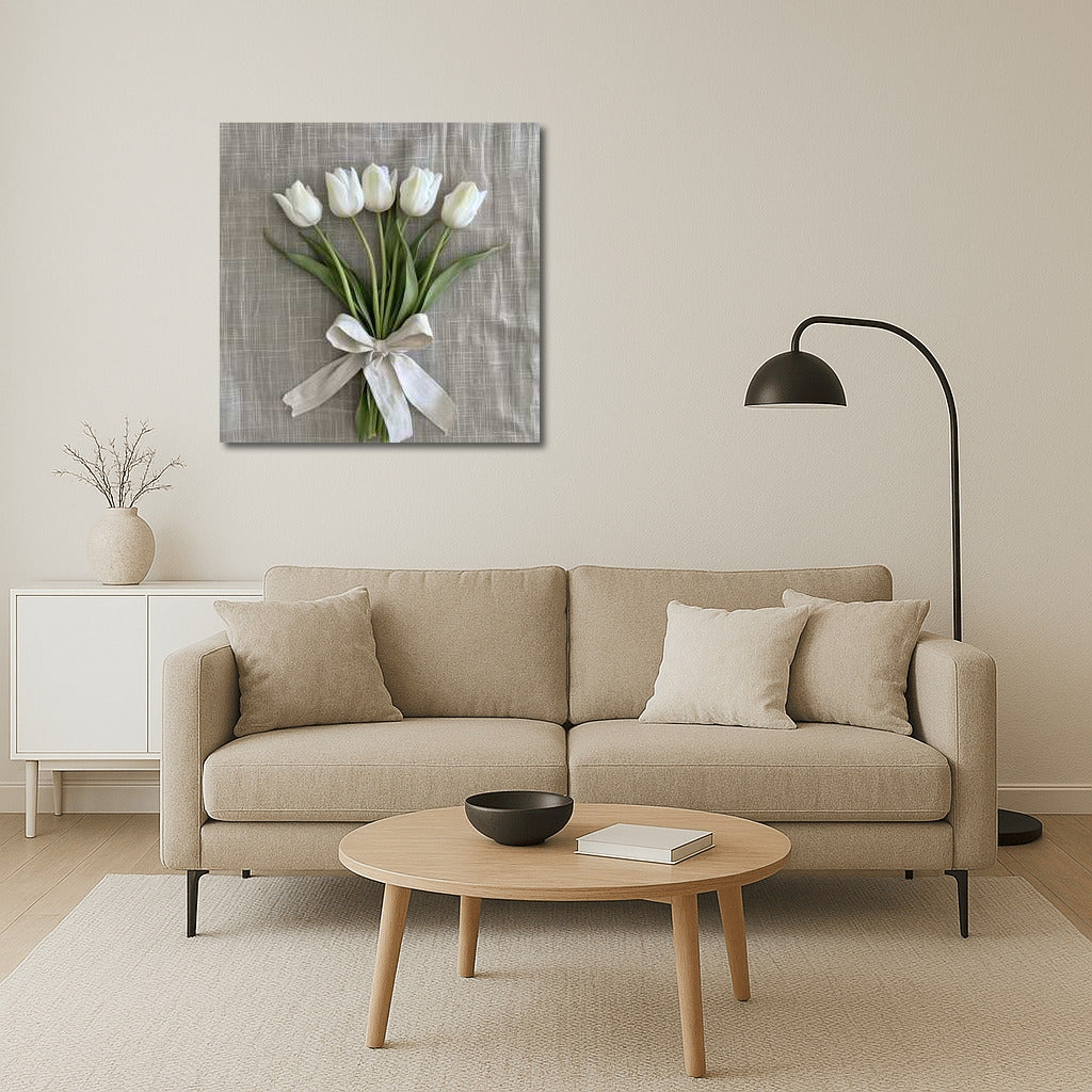 Snow-White Tulips: Triumph Bouquet for Interior