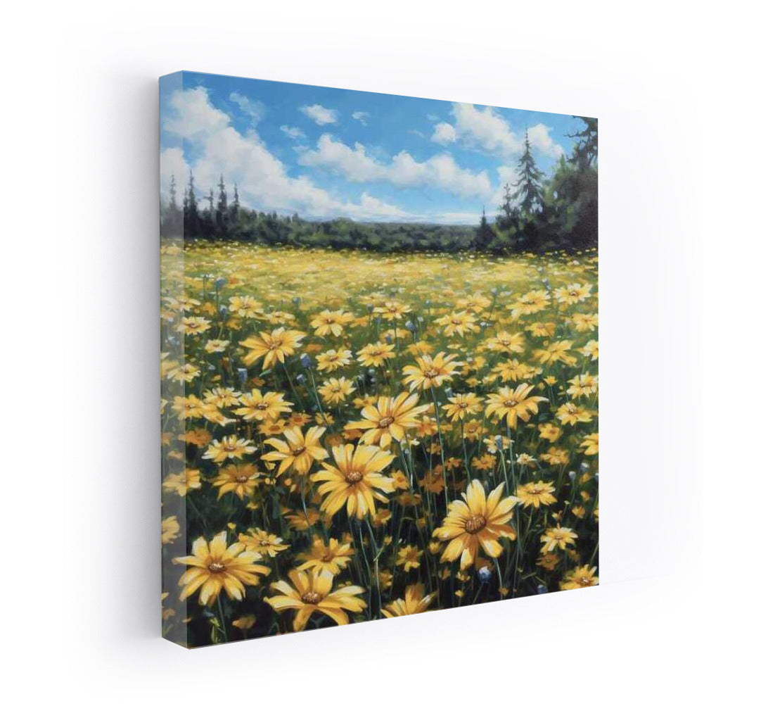 Sunny Field of Daisies: Bright Flowers and Meadow Energy