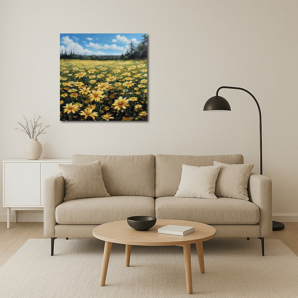 Sunny Field of Daisies: Bright Flowers and Meadow Energy