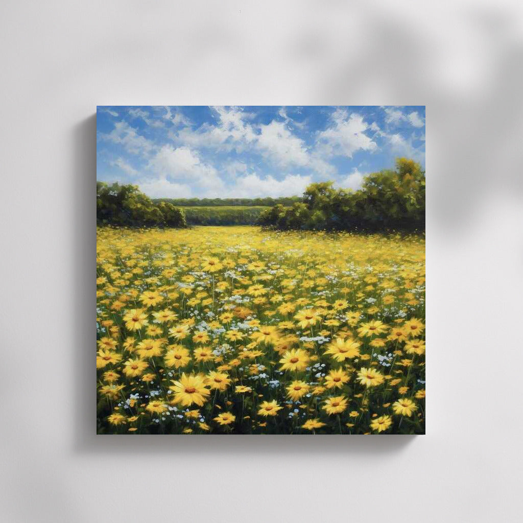 Bright Field of Daisies: Freshness and Beauty of Flowers