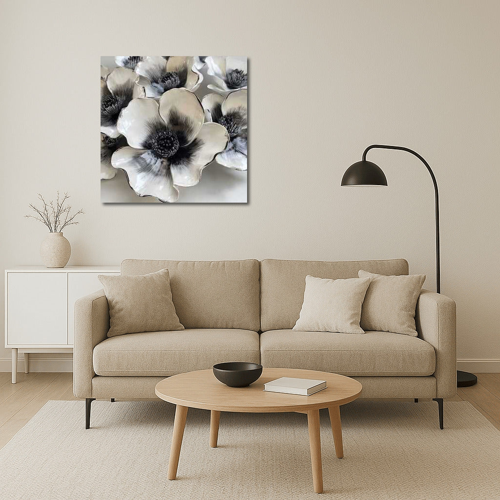 Ceramic Anemones: Black and White Elegance for the Interior