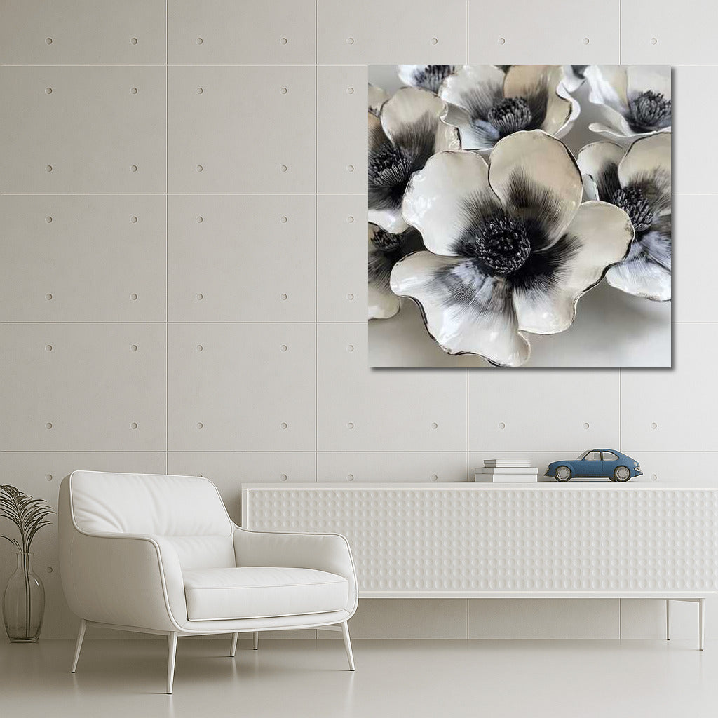 Ceramic Anemones: Black and White Elegance for the Interior
