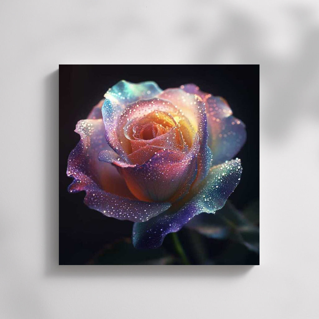 Rainbow Rose: A Swirl of Flowers on Your Wall