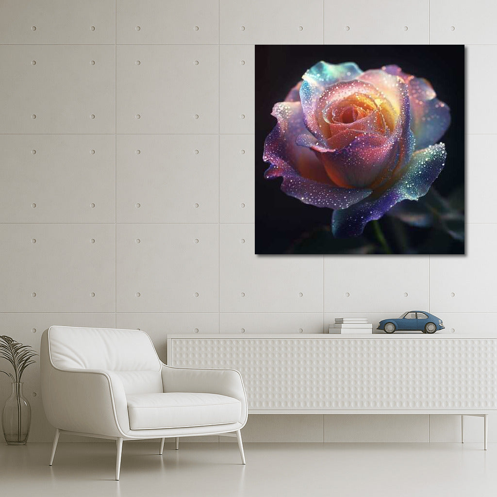 Rainbow Rose: A Swirl of Flowers on Your Wall