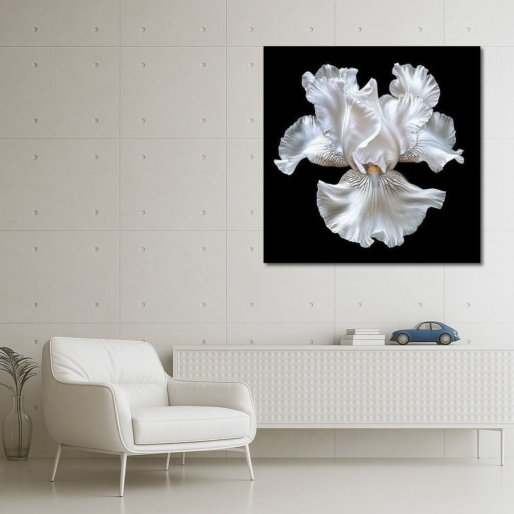 Snow White Iris: Nature's Glow in White Iridescent Pearl 1