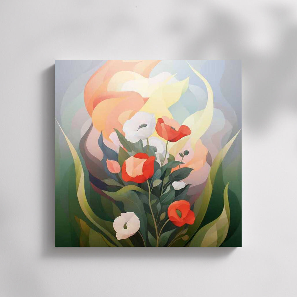 Watercolor Poppy Bouquet: Bright Flowers for Interior