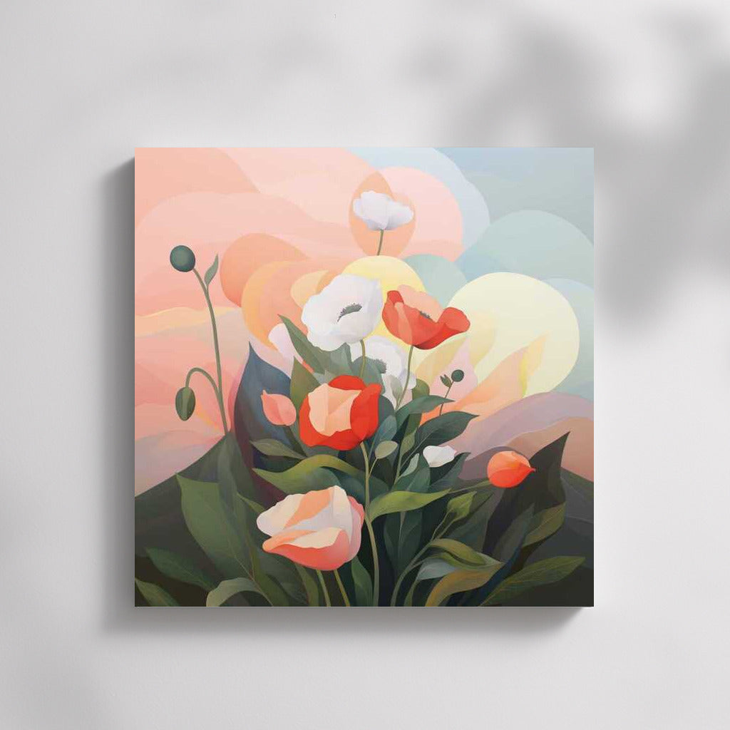 Bouquet of Blooming Poppies: Delicate Floral Design for Comfort and Inspiration