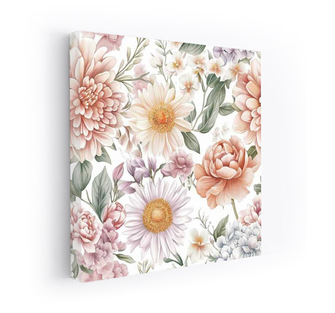 Elegant Floral Pattern: Roses, Peonies and Daisies for Interior