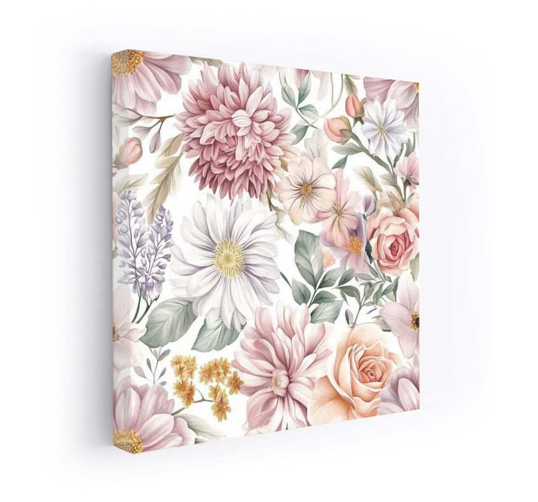 Elegant Floral Pattern: Roses and Chrysanthemums