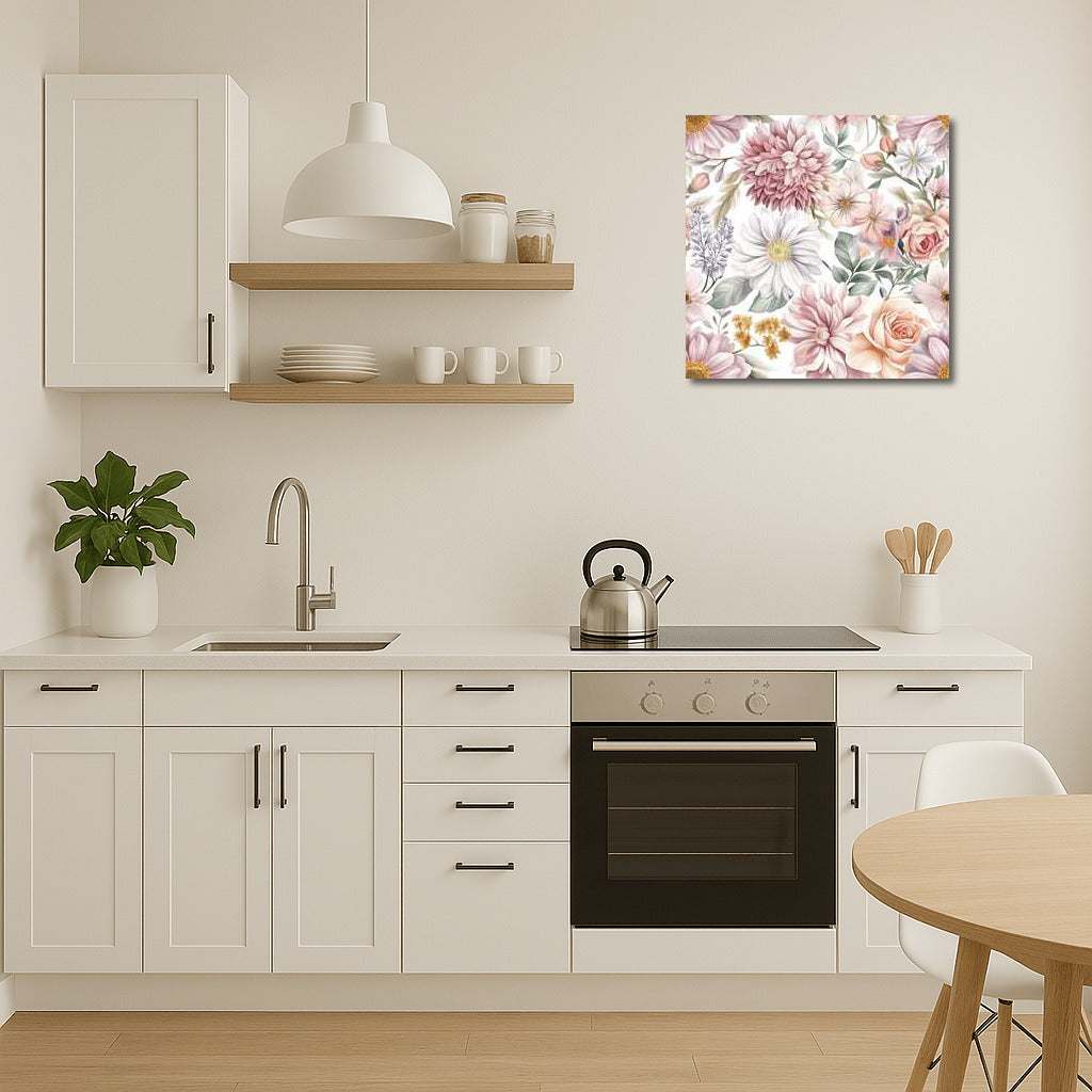 Elegant Floral Pattern: Roses and Chrysanthemums