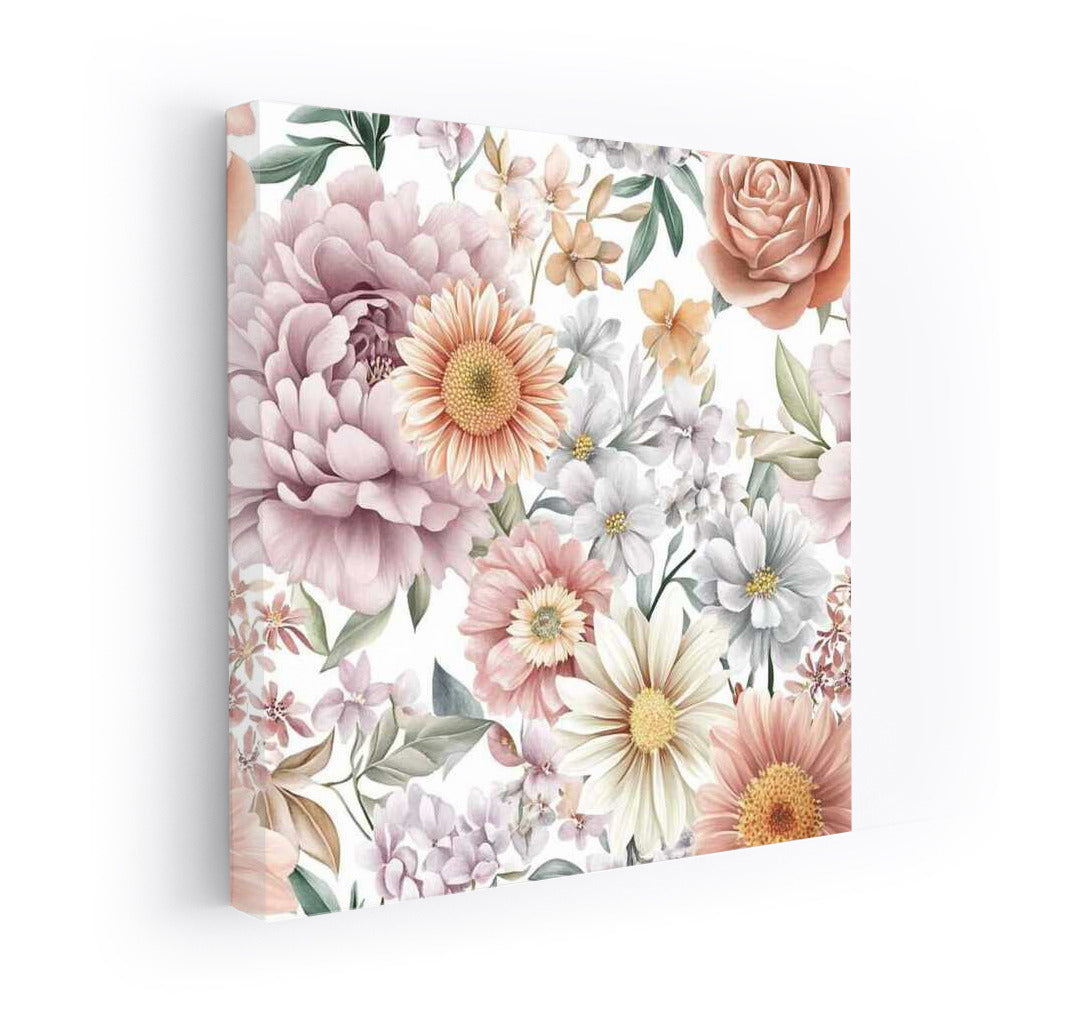 Elegant Floral Pattern with Peonies and Gerberas for Interior