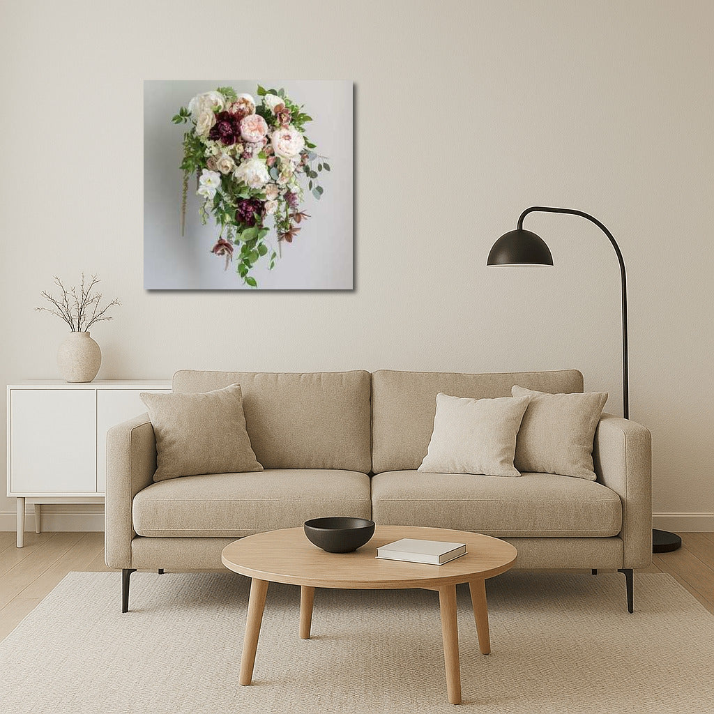 Peonies and Roses: Elegant Floral Accent for Interior