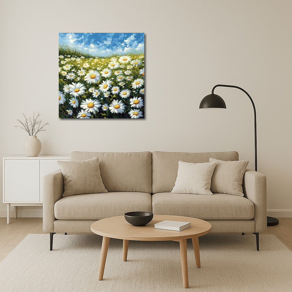 Summer Dance of Daisies: A Field of Flowers Filled with Solar Energy