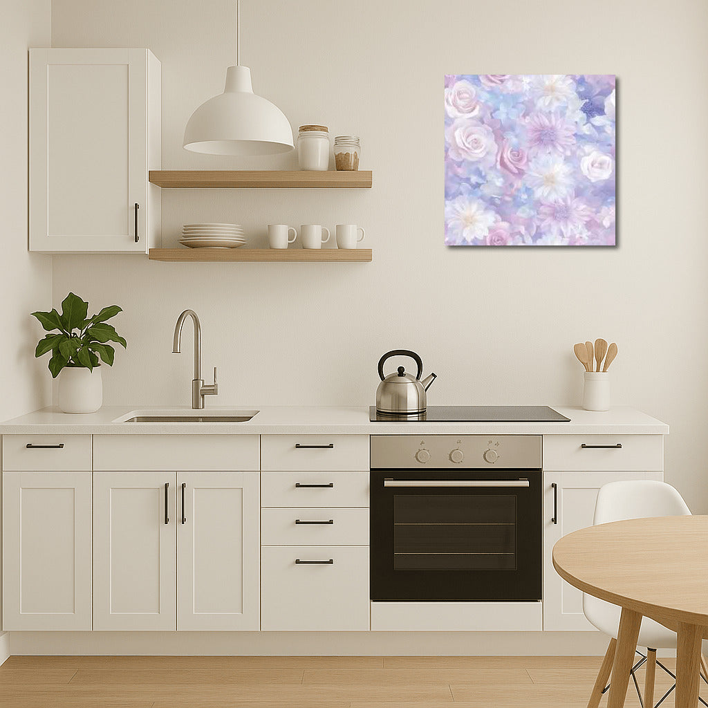 Delicate Roses and Asters: Pastel Floral Ornament