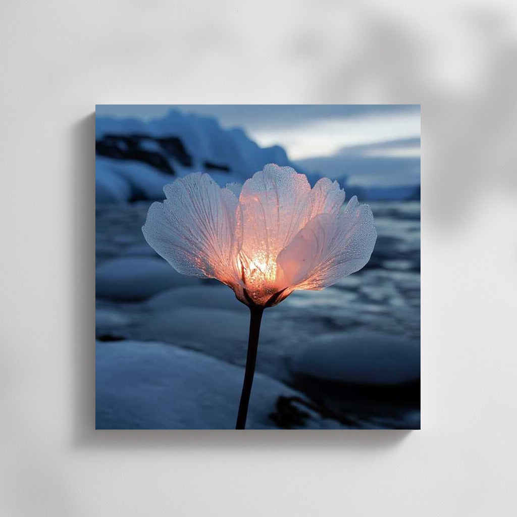 Glowing Antarctic Lotus: Warmth in the Cold