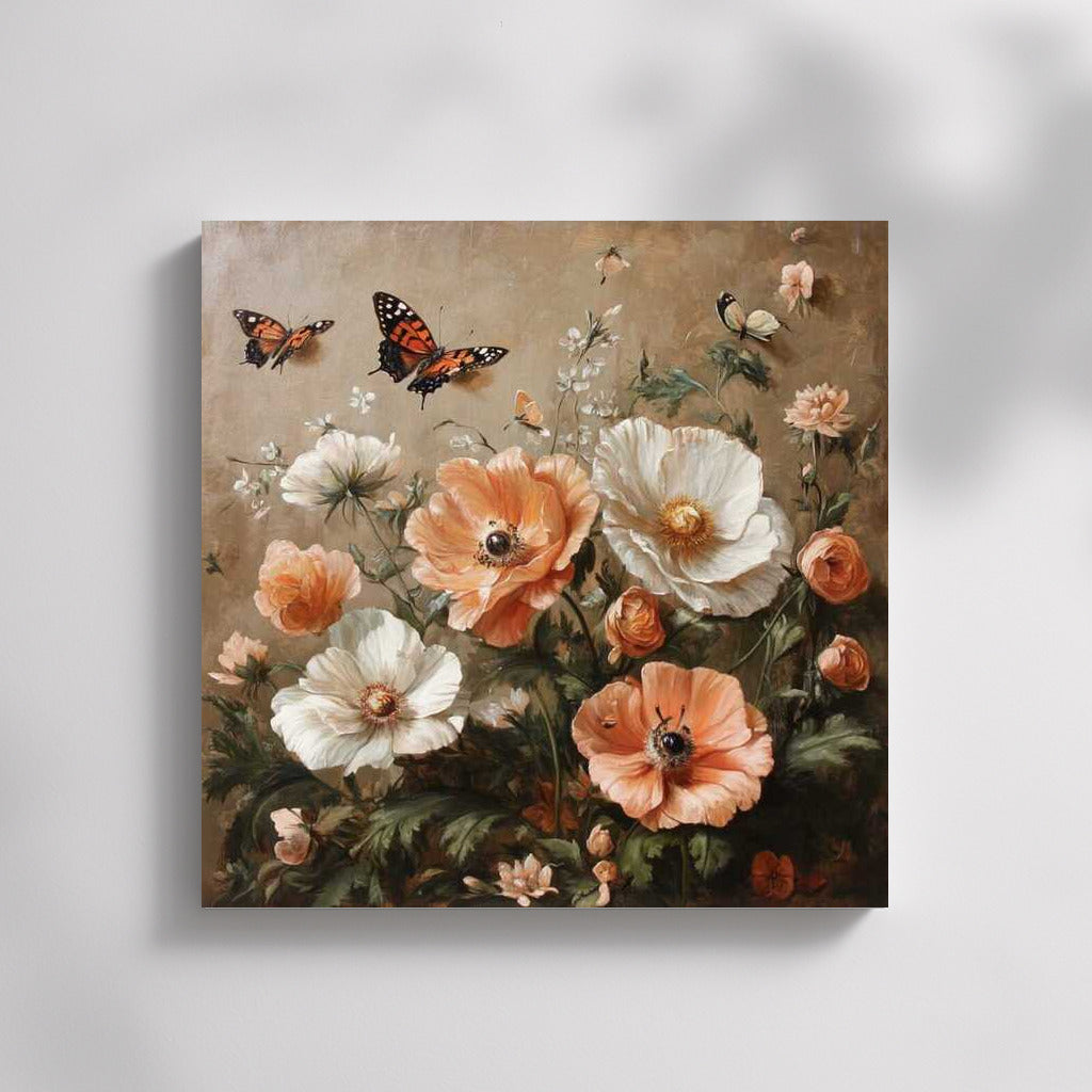 Butterflies Dance Among Peonies: Flower Symphony