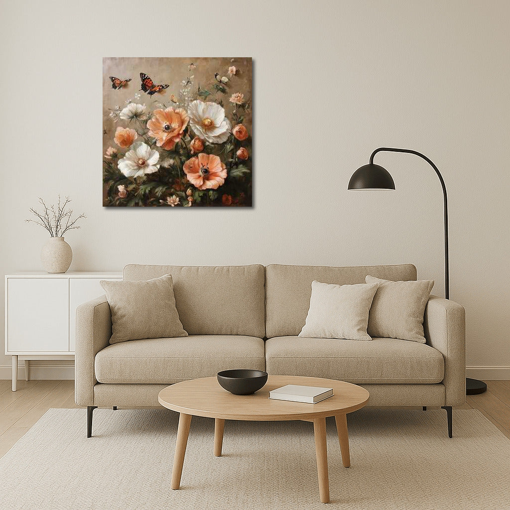 Butterflies Dance Among Peonies: Flower Symphony