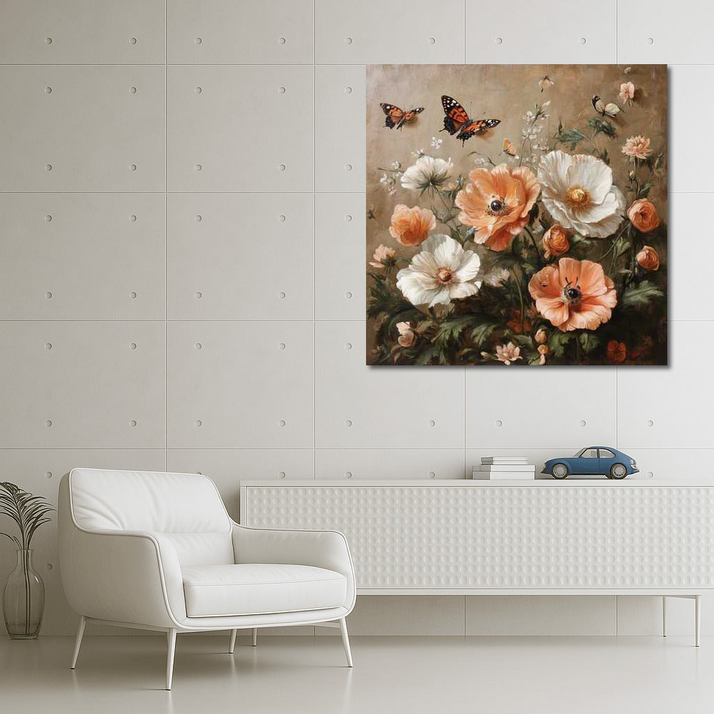 Butterflies Dance Among Peonies: Flower Symphony