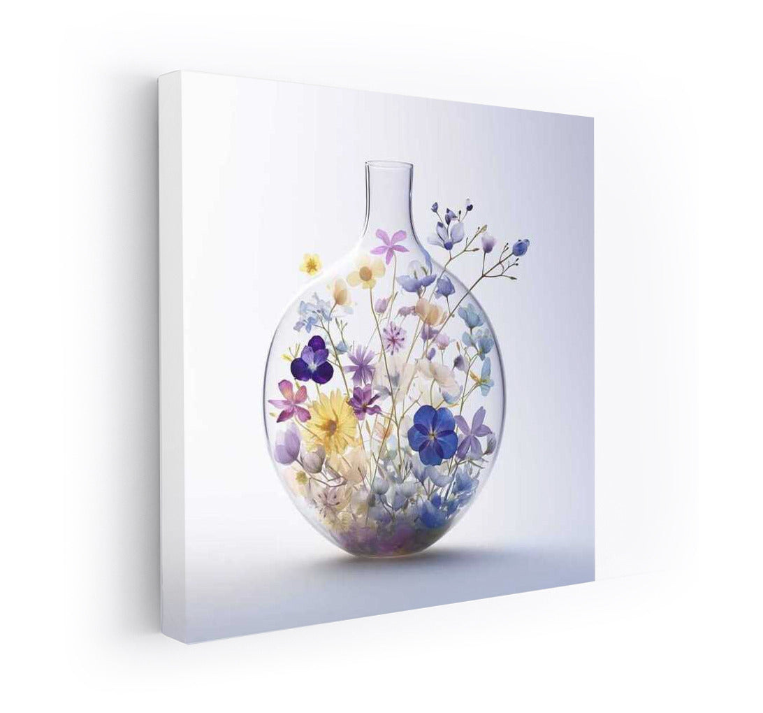 Flowers under glass: Peonies in a vase