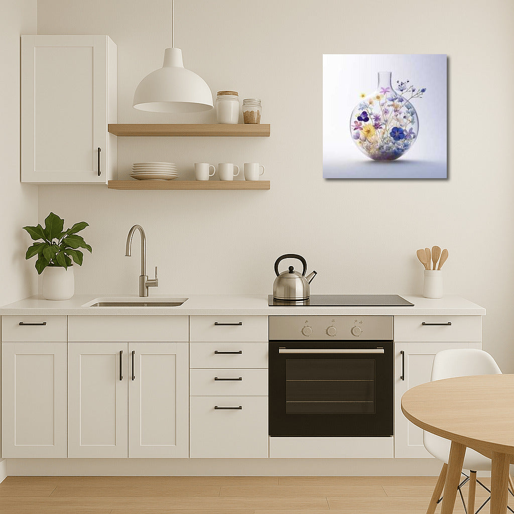 Flowers under glass: Peonies in a vase