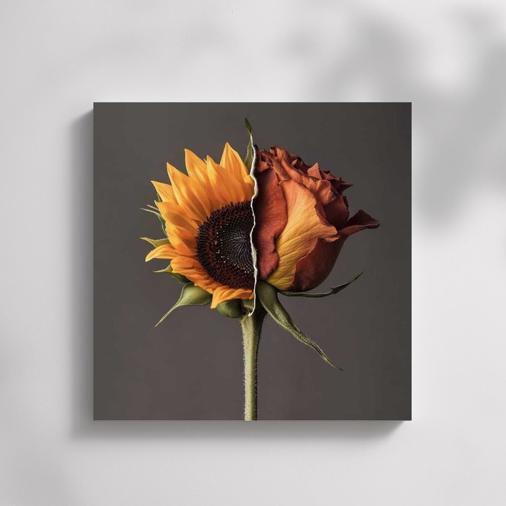 Hybrid Beauty: Half Sunflower and Half Rose