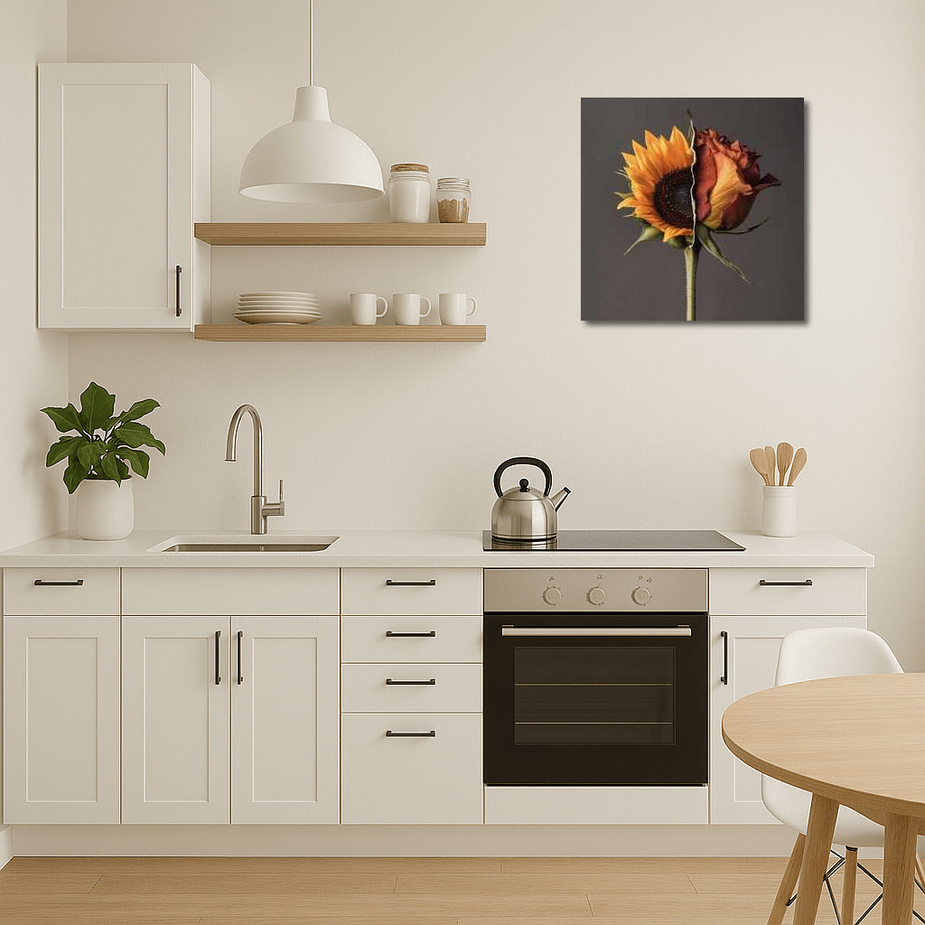 Hybrid Beauty: Half Sunflower and Half Rose