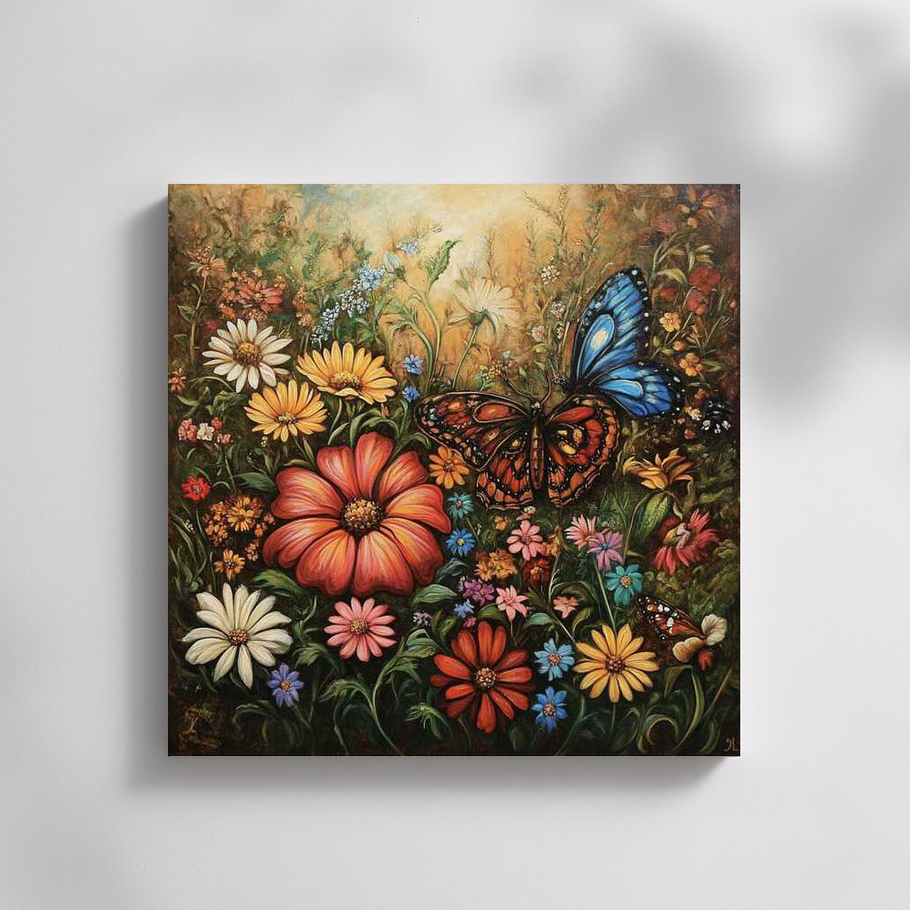 Dance of Butterflies Among Peonies: Floral Harmony