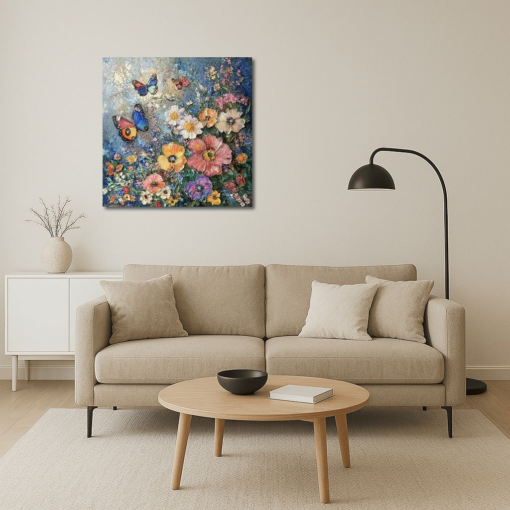 Butterflies Dance Over Peonies: Flower Symphony