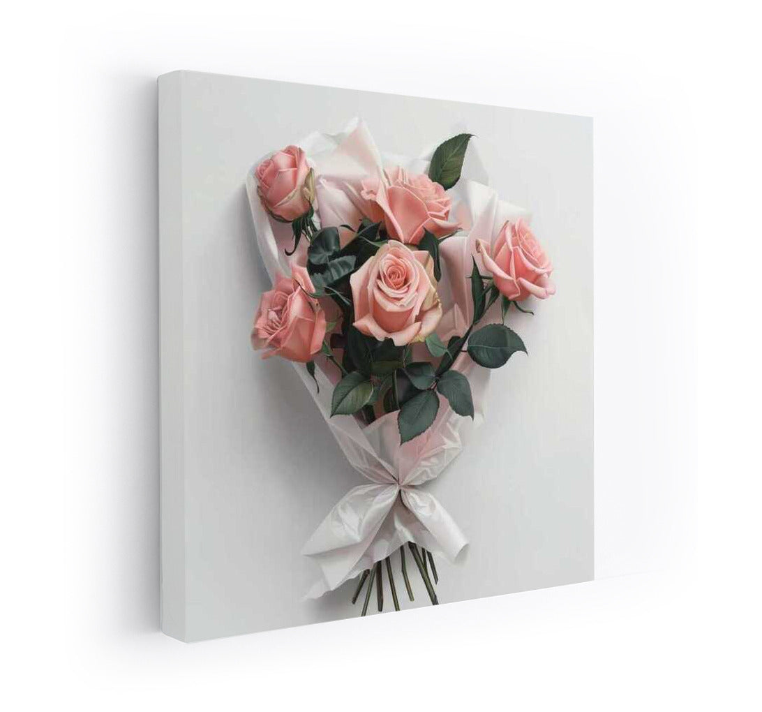 Bouquet of Pink Elegance roses in wrapper: Tenderness and style for your interior
