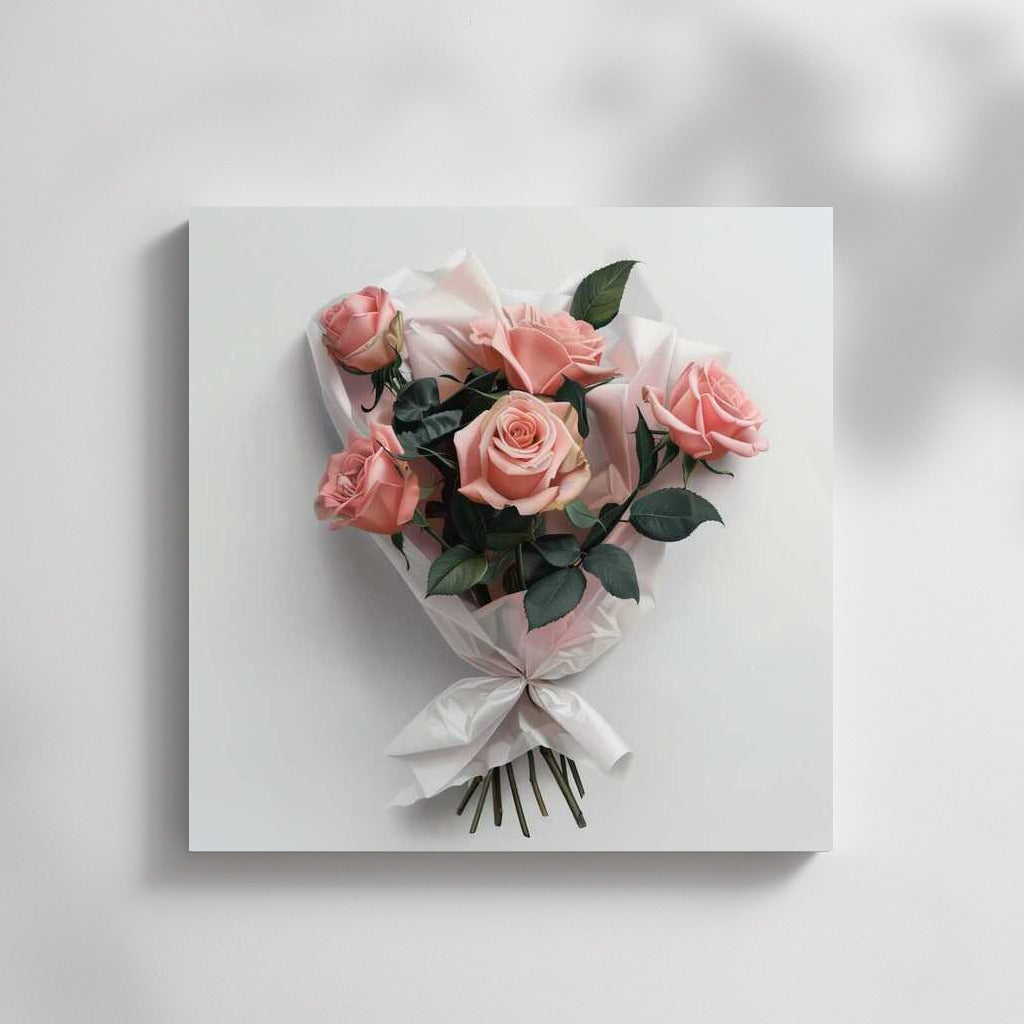 Bouquet of Pink Elegance roses in wrapper: Tenderness and style for your interior