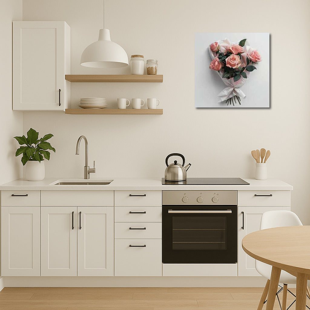 Bouquet of Pink Elegance roses in wrapper: Tenderness and style for your interior