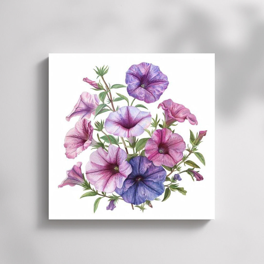 Bouquet of petunias 'Grandijor' in purple and pink tones