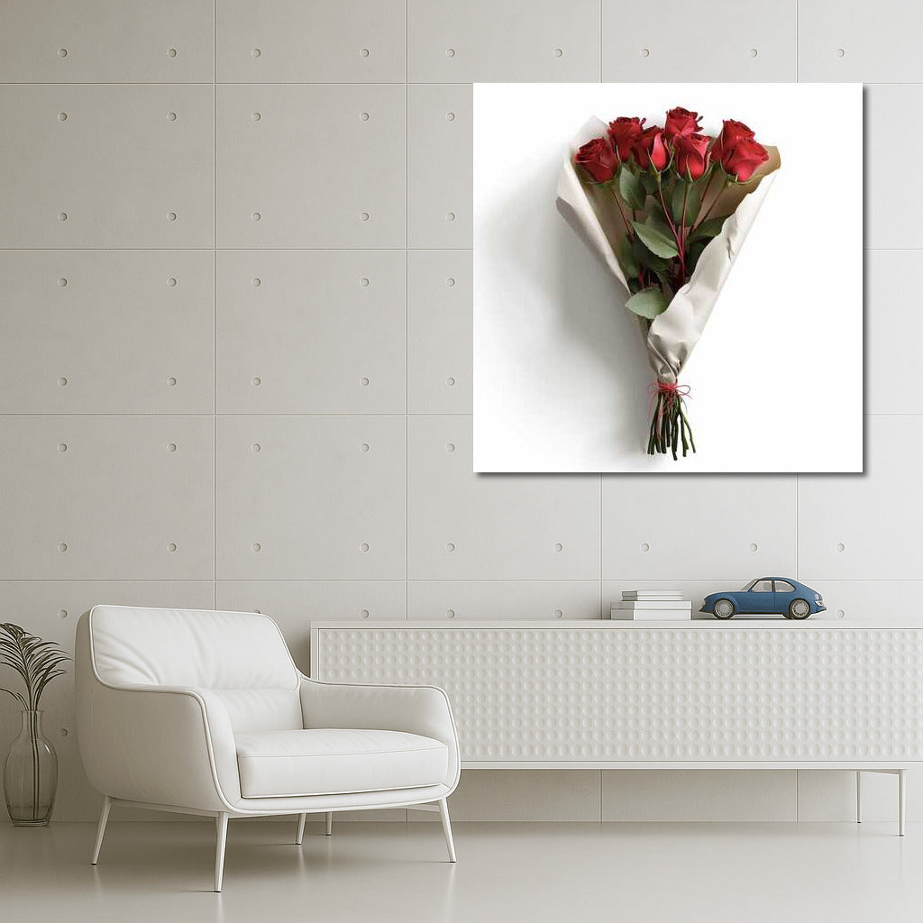 Tea Roses in Scarlet Grace: Romantic Bouquet for Interior