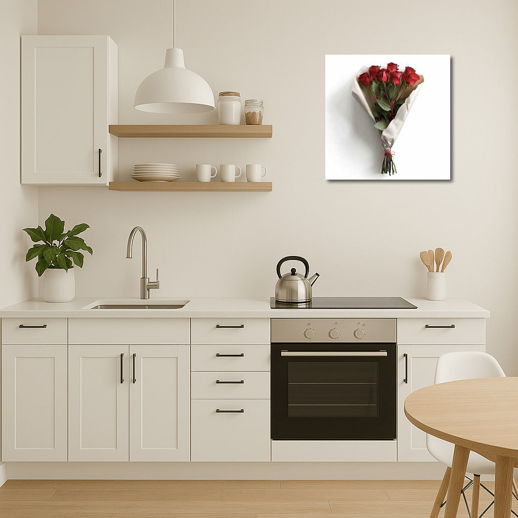 Tea Roses in Scarlet Grace: Romantic Bouquet for Interior