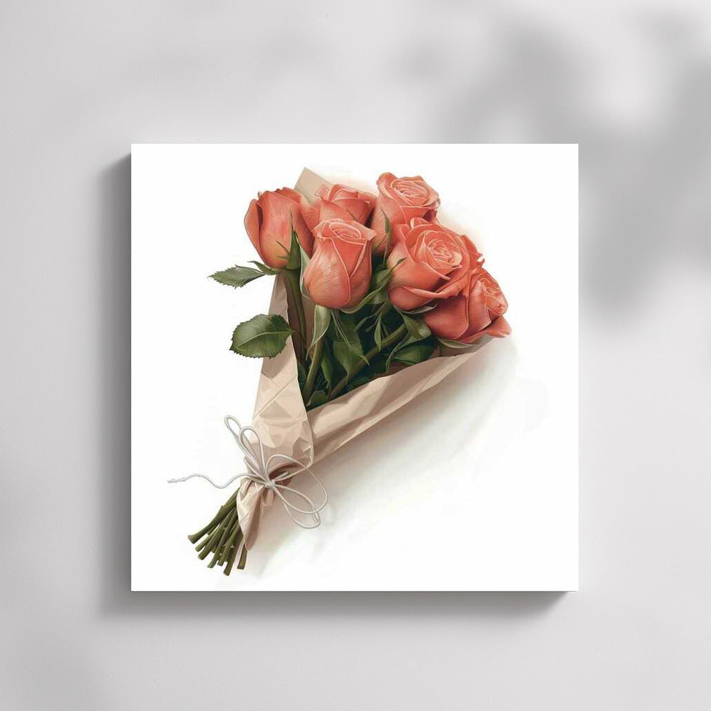 Peach Symphony: Peach Rose Bouquet in a Box