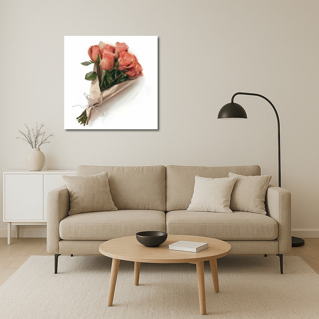 Peach Symphony: Peach Rose Bouquet in a Box