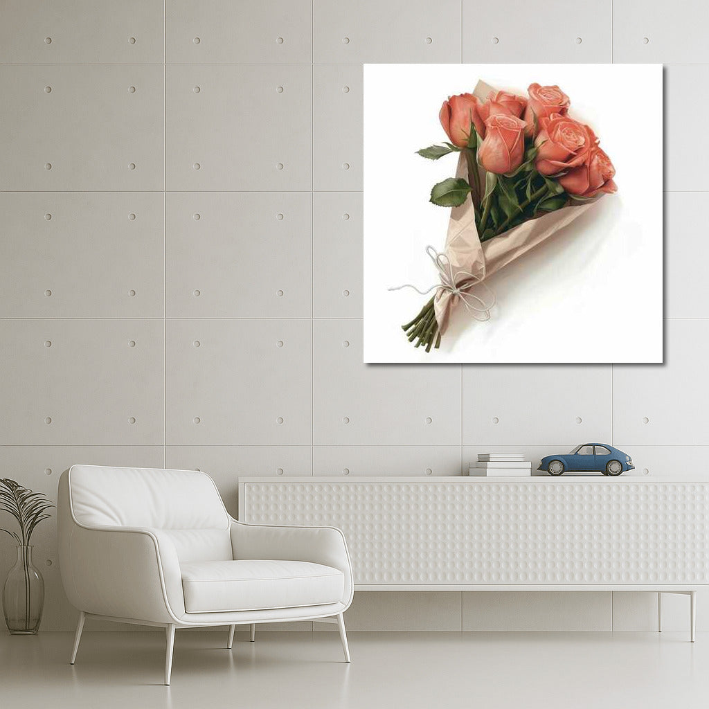 Peach Symphony: Peach Rose Bouquet in a Box