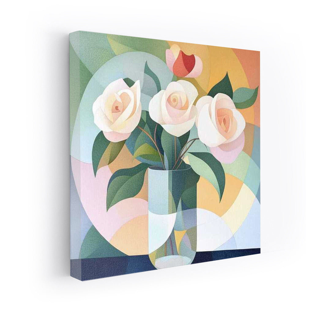 Modern Rose Bouquet in Vase: Delicate Flowers for Interior