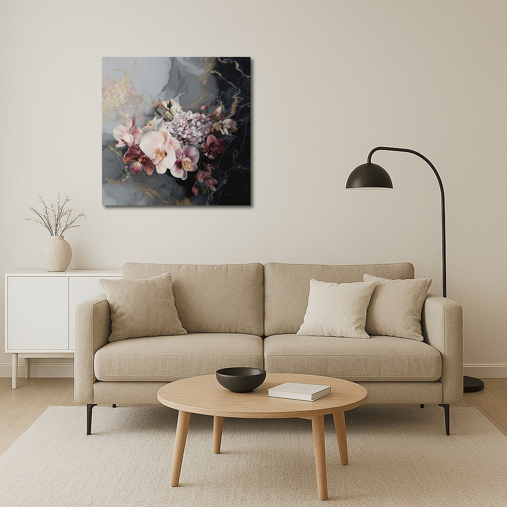 Orchids and Hydrangeas: Creative Flower Bouquet for Interior