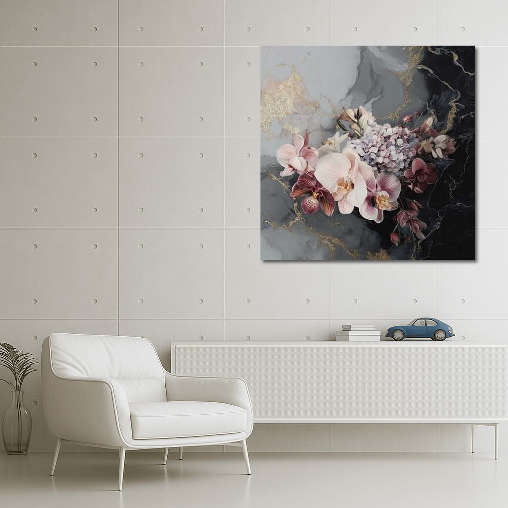 Orchids and Hydrangeas: Creative Flower Bouquet for Interior