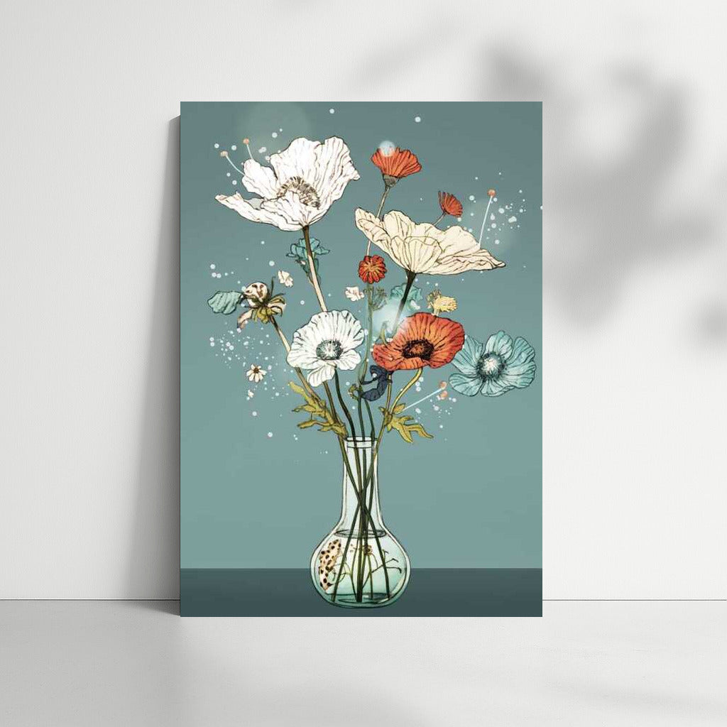 Futuristic Vase with Poppies: Elegance and Tranquility in the Interior